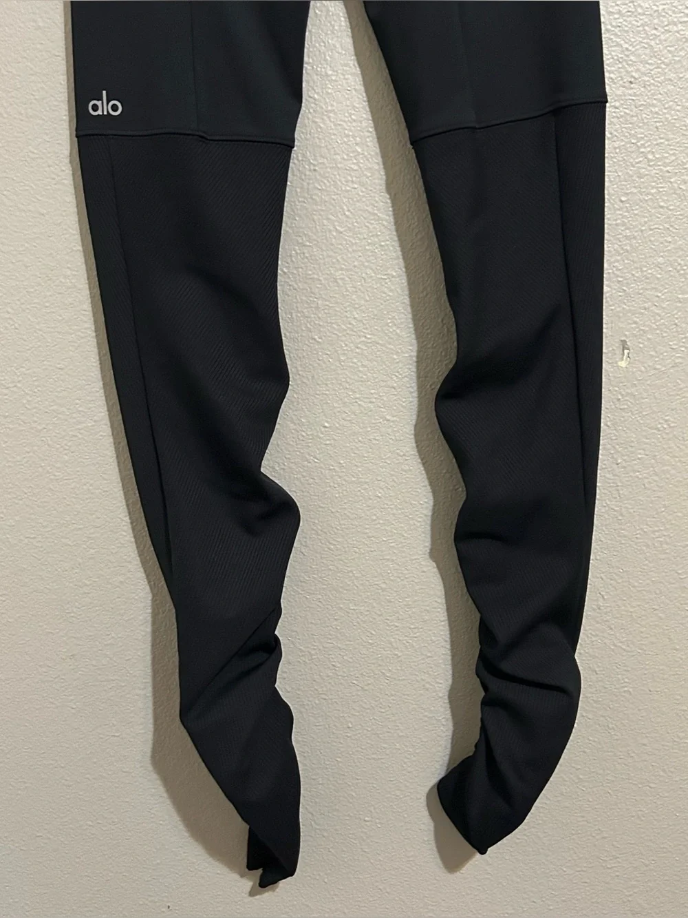 ALO Yoga Black Ribbed High Waist Goddess Athletic Leggings Women’s Size Small